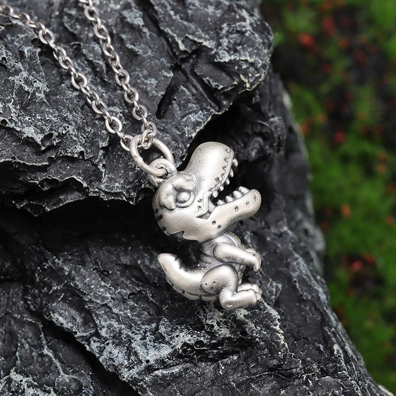 Environmentally Friendly Small Dinosaur Pendant Retro Simple Men's and Women's Necklace
