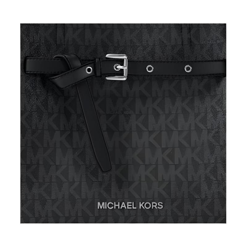 Michael Kors Эмилия логотип принт покрытие холст сумка через плечо сумка-тоут маленькая женская черная