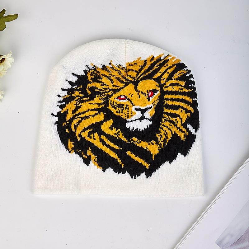 Personality Funny Ear Protector Brimless Wool Hat Lion Hat Men's Cold Hat Women's Autumn and Winter Trend Cycling New