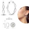 Серьги-кольца из серебра 925 пробы для женщин, сверкающие серьги Pave Cz, роскошные ювелирные изделия