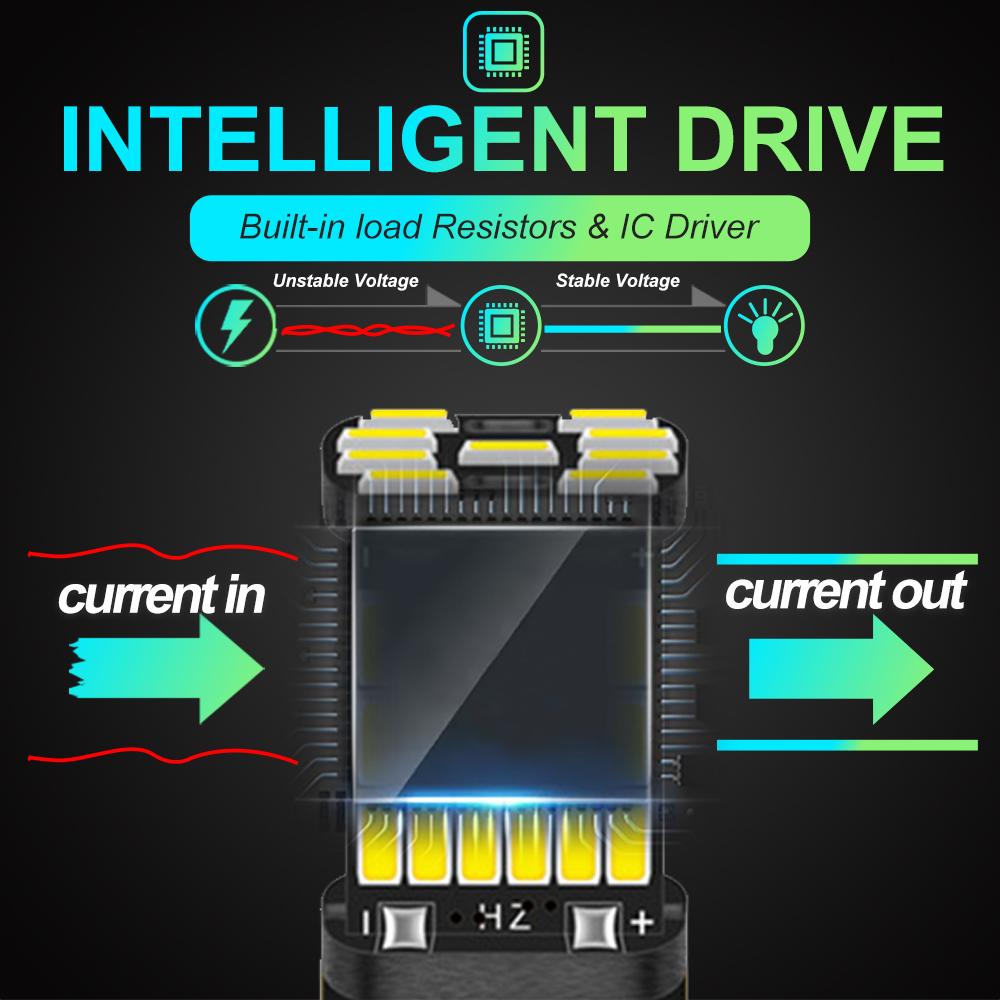 High-Power T15 W16W 921 LED Bulbs - 6PCS 45SMD 4014 1200LM White Reverse Lights for Cars & Motorcycles