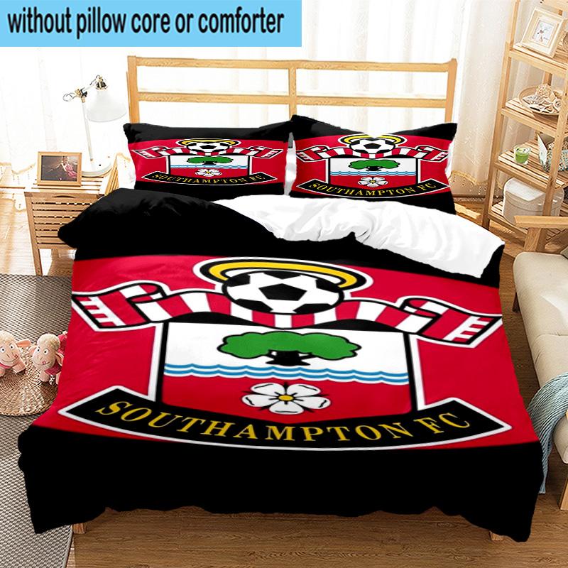 3pcs Fc Crest Design Printed Bedding Set Duvet Cover Closure Includes 1 Duvet Cover & 2 Pillowcases Bedding Sets Home Decor Gifts