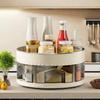 Kitchen 360° Rotating Spice Organizer Double Multifunctional Spice Tray Round Rotatable Condiment Multi-Cell Moisture Stand