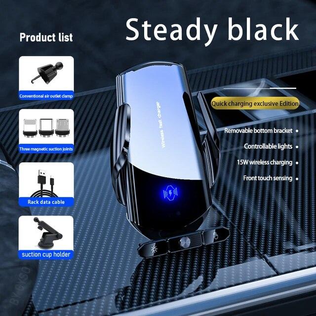 Беспроводное автомобильное зарядное устройство с магнитной головкой, быстрая зарядка, вентиляционное отверстие, присоска, держатель для телефона на присоске для iPhone, Xiaomi, Samsung S20+