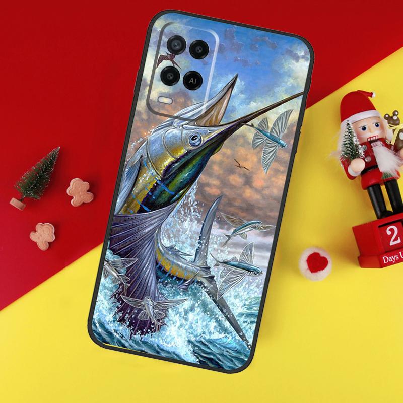Fishing Gear Fish Case For Oppo A80 A60 A40 A15 A16 A17 A57 A94 A74 A54 A76 A96 A18 A38 A58 A78 A98 A6 A5 Pro