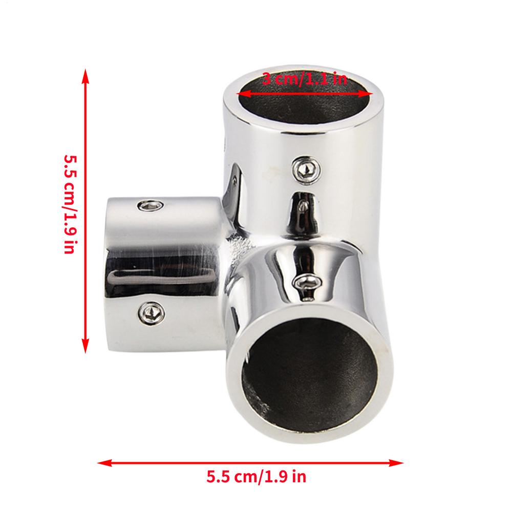3 Way Corner Elbow 3 Way Stainless Steel Marine Supplies Railing Fork Tee Socket for Ship Guardrails Yacht Piping Dock Fencing