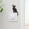 1pcs Cartoon Cat Butterfly Silhouette Bedroom Living Room Light Switch Stickers Decorative Wall Stickers Self-adhesive