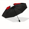 1pc Umbrella Corporation Logo Automatic Opening Folding Umbrella - Portable 3-Fold Design with Iron Frame - Outdoor, for Fans, Travelers, Daily U