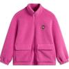 Li Ning X Disney Collaboration Pixar Strawberry Bear Series Comfortable Casual Stand Collar Zipper Simple Print Fleece Jacket Women Jackets AFDU858-2