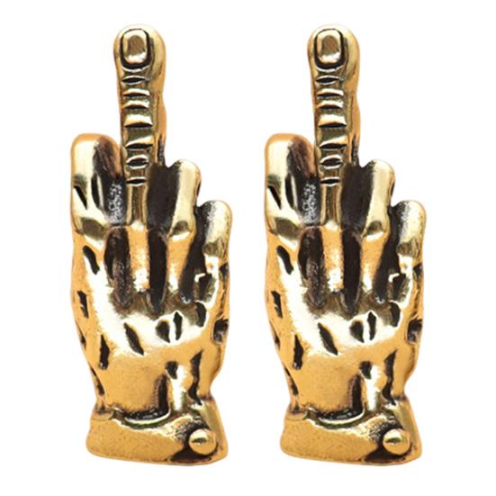 1/2/3 шт. Миниатюрная латунная фигурка среднего пальца, золотая статуэтка с жестом руки, скульптура для дома