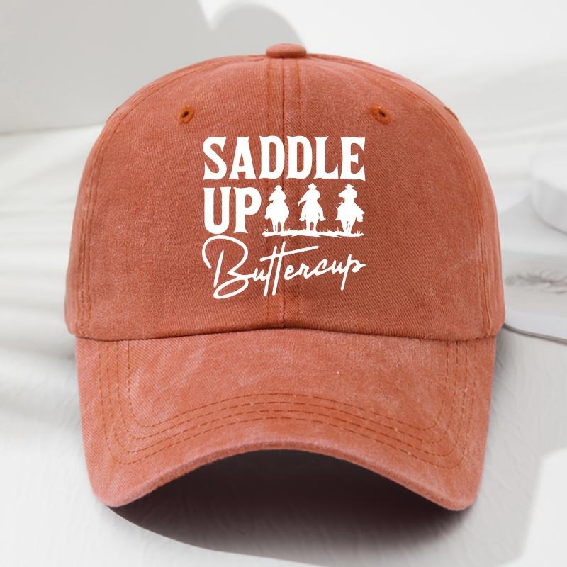 SADDLE Printed Soft Top Baseball Cap for Men and Women Fashionable Outdoor Hat Adjustable