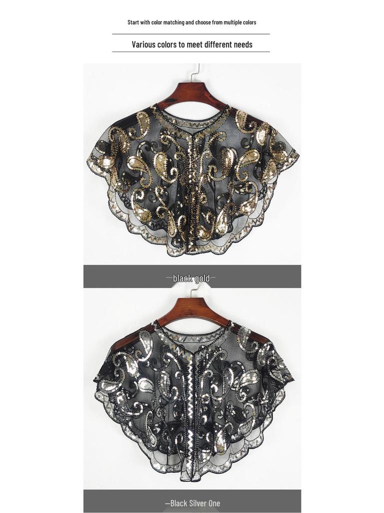 Versatile Lace Shrug: European & American Summer Sequin Mesh Shawl