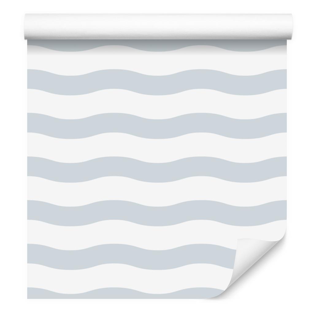 Wallpaper Stripes white and light gray, white background 50x1000