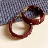Серебряная игла смола тигровый глаз асимметричные серьги Маillard ретро персонализированные универсальные серьги-гвоздики легкая роскошь высококачественные серьги