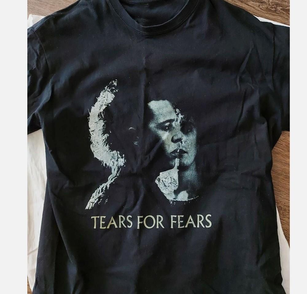 Tears for Fears Подарок для фанатов Черная футболка Хлопок Полный размер Унисекс Футболка