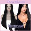 Wednesday Morticia Cosplay Wig Heat-resistant Hairpiece Addam Family Halloween Prop