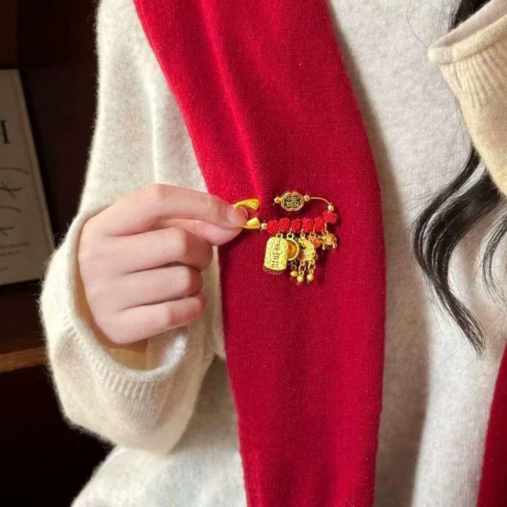 Horse Year Lucky Pins Gold Sand-plated Ornaments Fashion Guardian Brooch  Newborn Baby