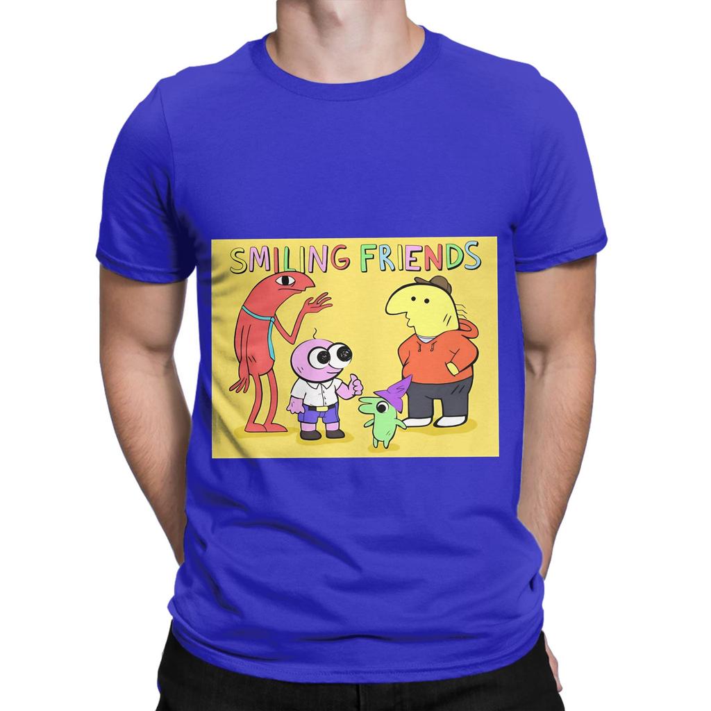Smiling Friends Group yellow Graphic Funny 100 Cotton TShirt Smiling Friends Season 2 Tops Tees For Unisex