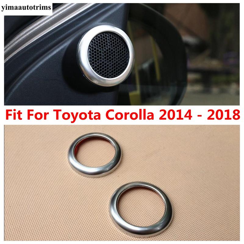 Car Front Pillar A Speaker Audio Stereo Horn Sound Ring Circle Cover Trim For Toyota Corolla 2014 - 2018 Accessories Interior