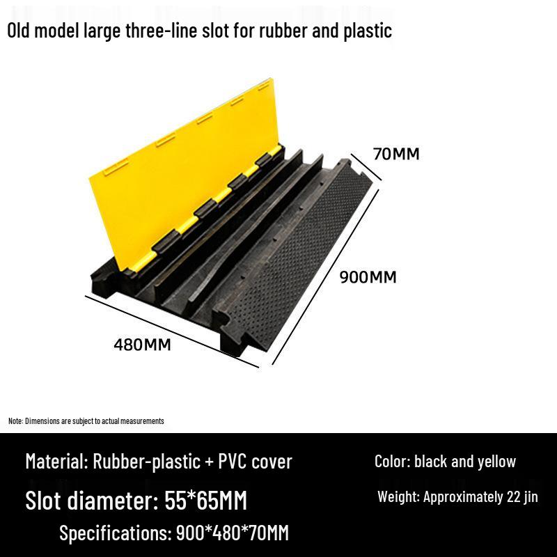 Rubber PVC Cable Protection and Speed Bump Channel for Outdoor Use