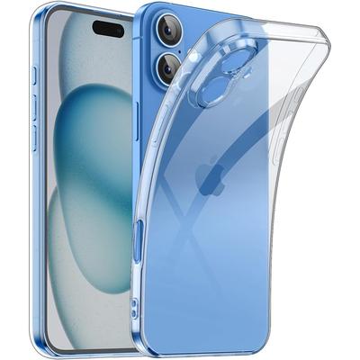 Ультратонкий силиконовый мягкий чехол для iPhone 16 e Pro Max Кристально прозрачная мягкая накладка для iPhone 15 14 13 12 11 Pro Max Mini Plus Чехол