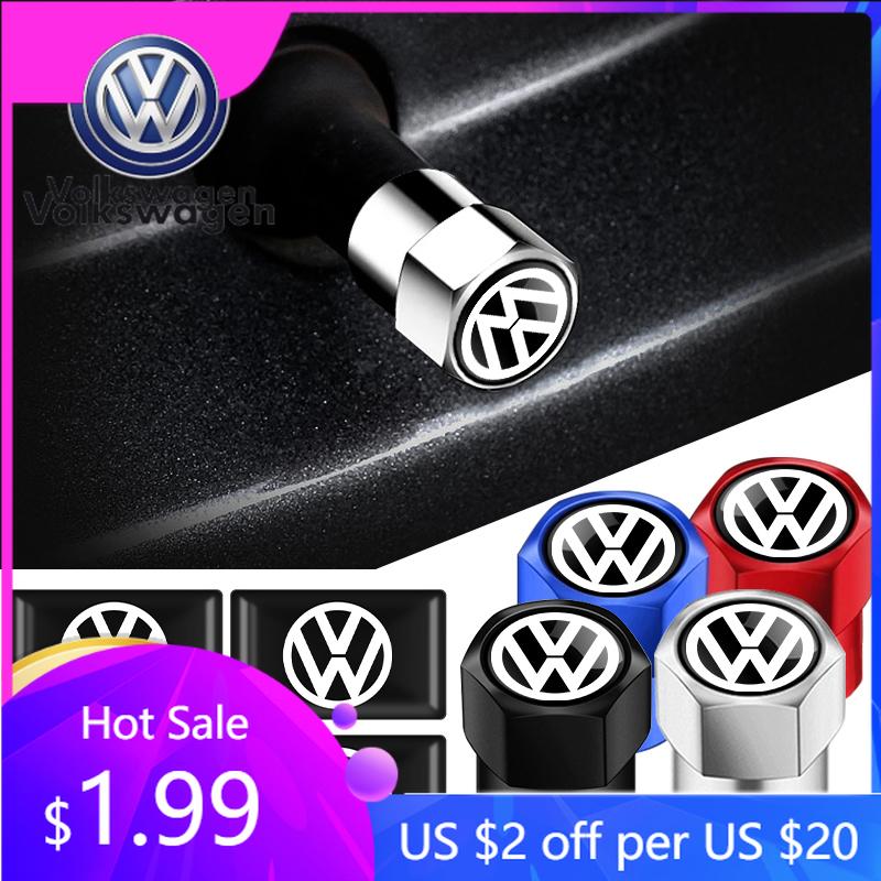 WHAQY1 2026 Hot For VOLKSWAGEN VW Auto Wheel Tire Valve Stem Caps Cover & 3D Epoxy Car Interior Decorative Stickers For Volkswagen Tigu