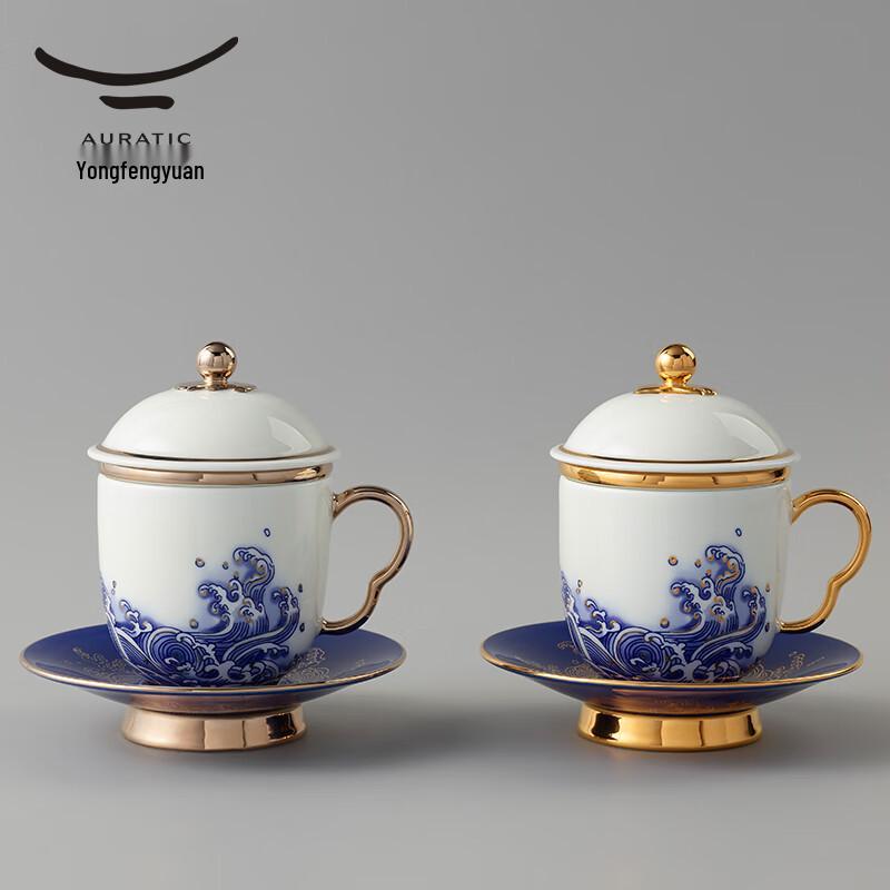 Auratic Maritime Pearl 4-Piece Ceramic Tea Cup Set