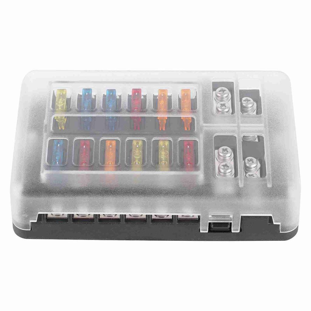 12 Circuits Fuse Box Block Holder LED Indicator Light MNI Motor for Car Yacht Marine Boat
