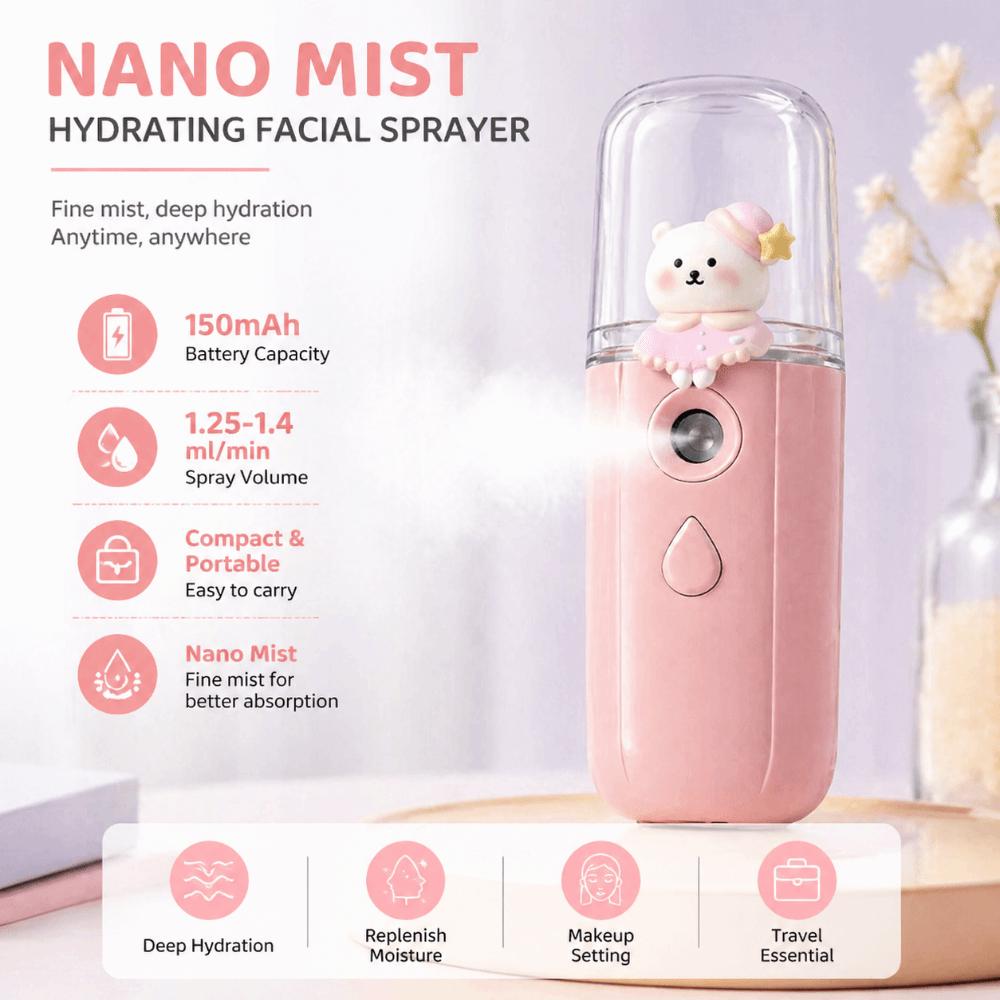 Nano Spray Facial Sprayer USB Rechargeable Oil Diffuser Handheld Humidifier  Summer Hydration