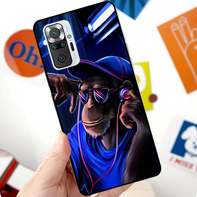 Забавный думающий обезьяна Чехол для наушников Для Xiaomi Redmi Note 12 Pro 11 8 9 10 Pro 9S 10S 11S 12S Redmi 12C 10C 9C 10A Чехол