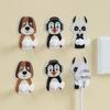 Self Adhesive Cartoon Plug Hanger Plastic Socket Storage Rack Cute Animal Wall Plug  Home