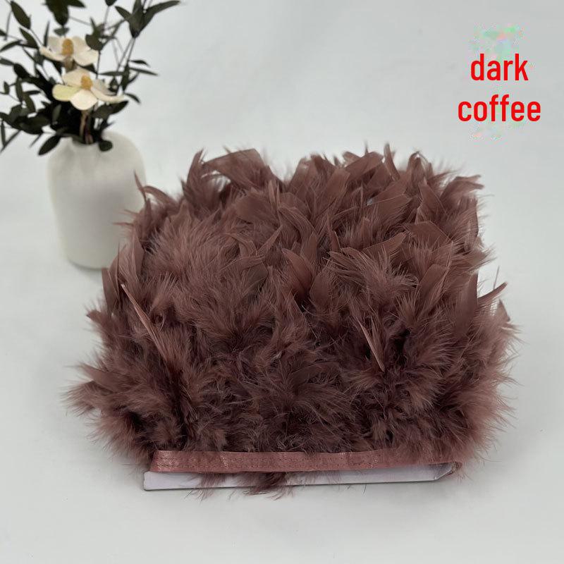 Red Lace Net Turkey Feather Strips for DIY Handmade Wedding Dance Costumes and Decorations