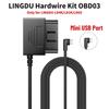 LINGDU OBD Hardwire Kit Type C Port/Micro USB Port/Mini USB for LINGDU D500 LD06 Car Dash Cam Cable Charger 24H Parking Monitor