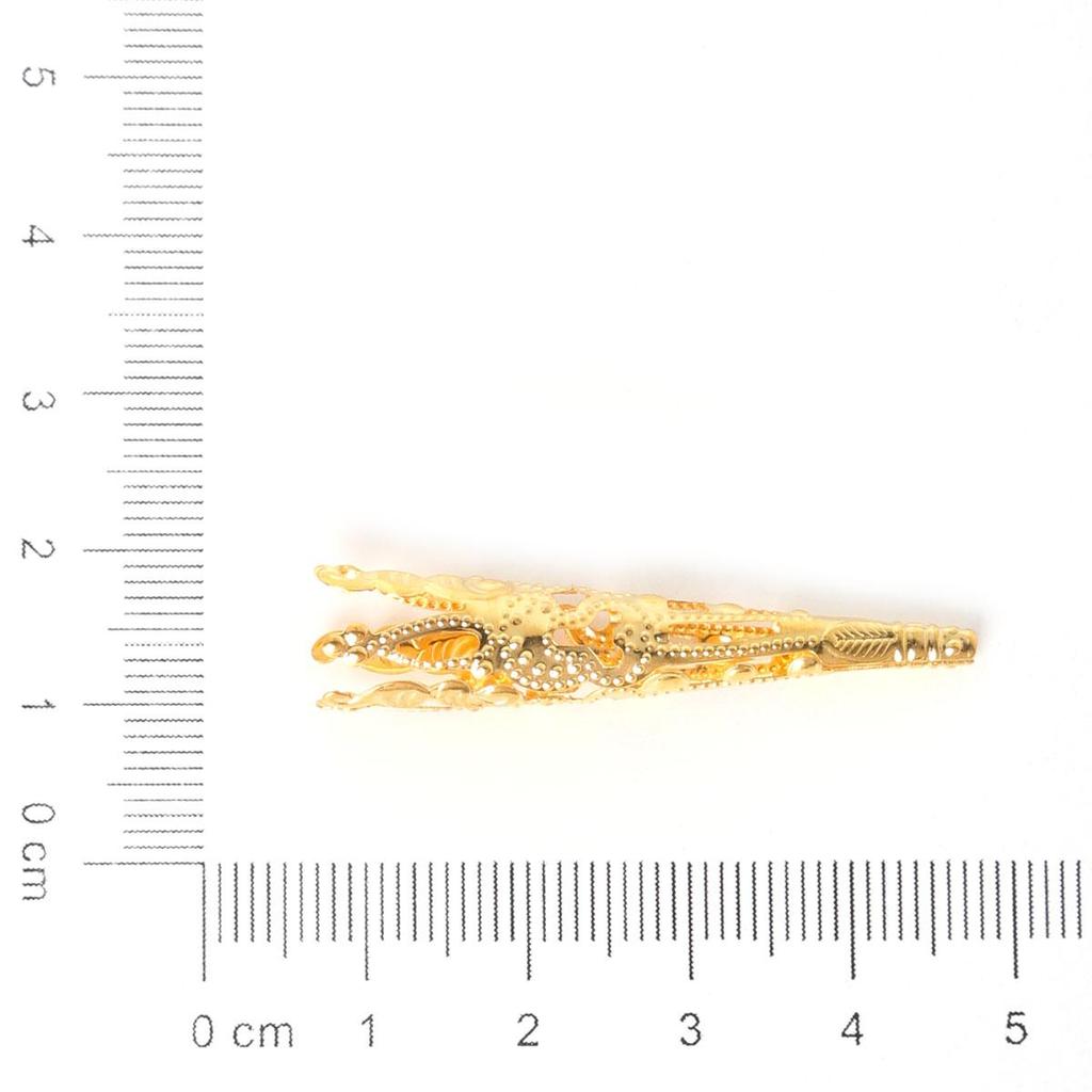 Mix Color Metal Flower Petal End Spacer Hallow Beads Caps Charms Bead Cups For Jewelry Necklace Making Supplie