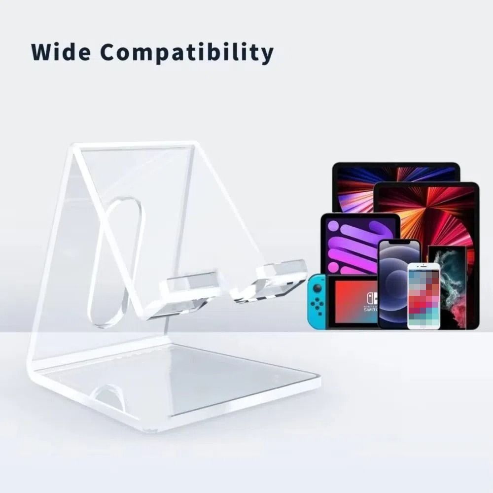 2Pcs Clear Rack Lazy Phone Stand Ins Style Smartphone Bracket Simple Cell Phone Holder Counter