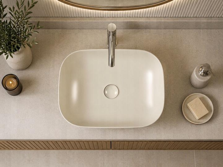 Lusso countertop washbasin 45.5X32.5 CM oval beige matt