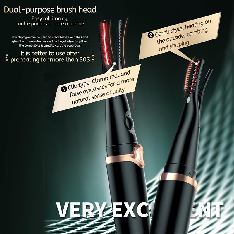 Щипцы для завивки ресниц с подогревом и зажимом, перезаряжаемые щипцы для завивки ресниц, долговечный косметический инструмент с естественным изгибом для наращивания ресниц