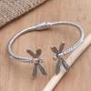 Silver Tone Dragonfly Bracelet Boho Metal Bangles Beautiful Open Bracelet  Gift
