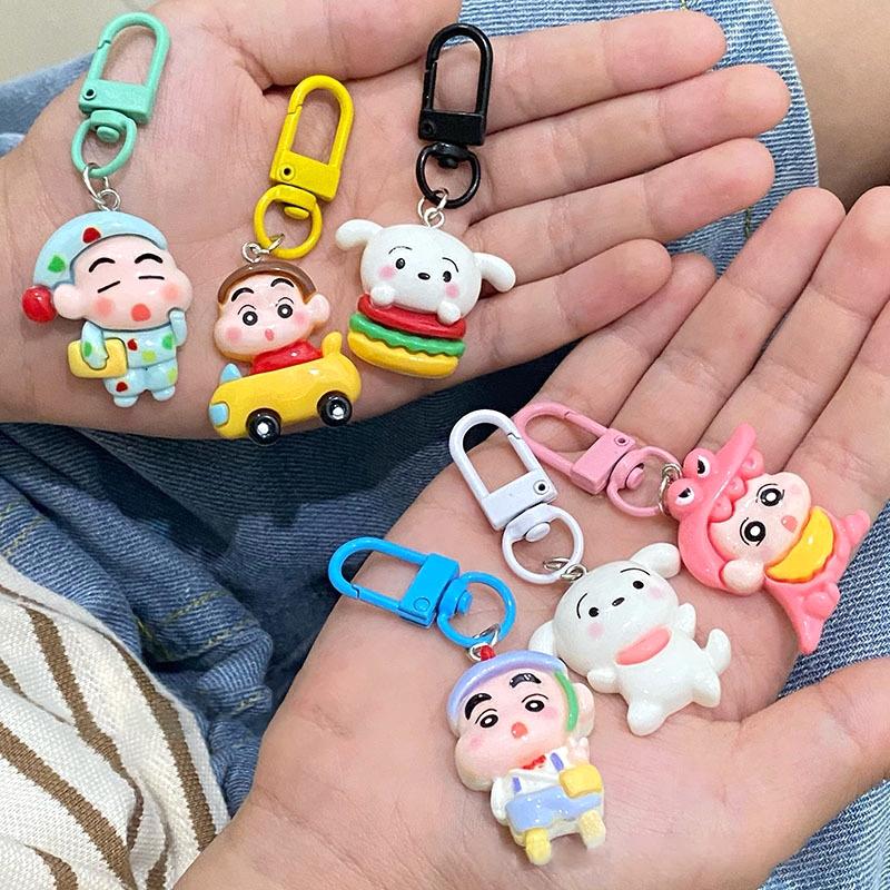 Брелок с рисунком мелка Xiaoxin, милый японский кулон, брелок для ключей, рюкзак, подвески, украшения для автомобиля, аксессуары для сумки