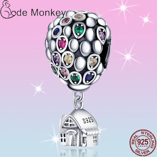 Plata Charms Of Ley 925 Silver Starry Sky Charms Air Balloon Charm Fit Fashion 925 Original Bracelets Pulseira Diy