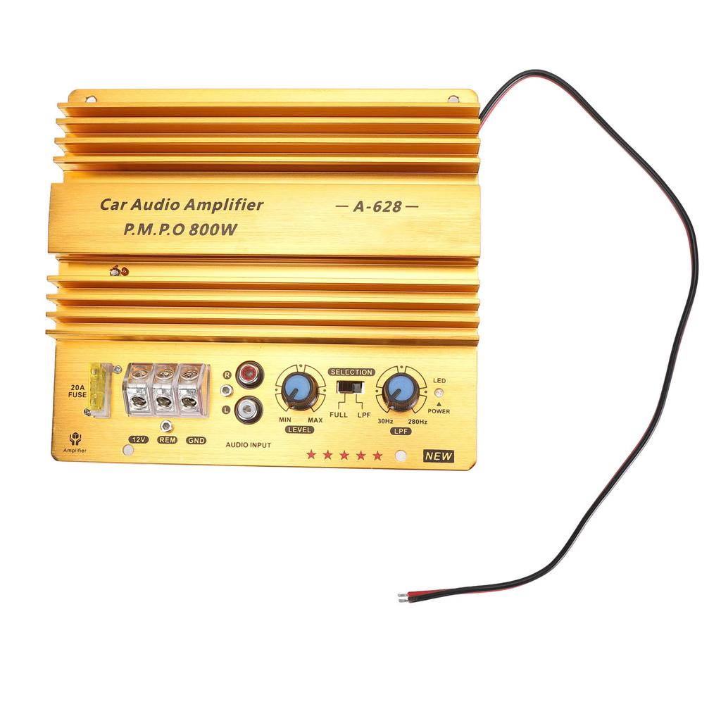 Плата автомобильного усилителя 800 Вт Высокая мощность Алюминиевый сплав Мощный бас Плата сабвуфера для автомобильного динамика 12 В