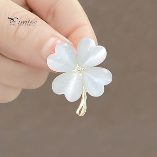 Брошь в виде клевера, украшение для воротника официальной одежды, брошь с растением, ювелирные изделия для одежды, гладкая реалистичная форма листа, антикоррозийная легкая булавка для одежды