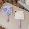 Hand-Held Cosmetic Mirror Flower Makeup Tools Adorable Square Mirrors  Woman