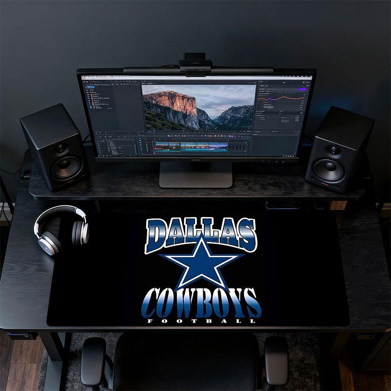 Коврик для мыши Dallas Cowboys, Большой игровой коврик для стола, Нескользящий коврик XXL для мыши для ноутбука и планшета, Игровой коврик для мини-ПК со прошитыми краями