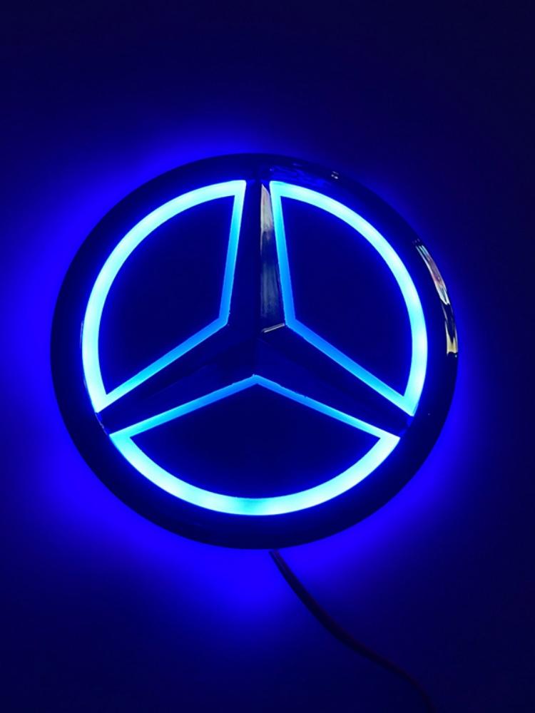 9.5cm Car Rear Trunk Emblem ABS LED Badge Light Accessories for Mercedes Benz S350 S300L S A B C E Class GLA GLK ML GL GLC GLE WW1