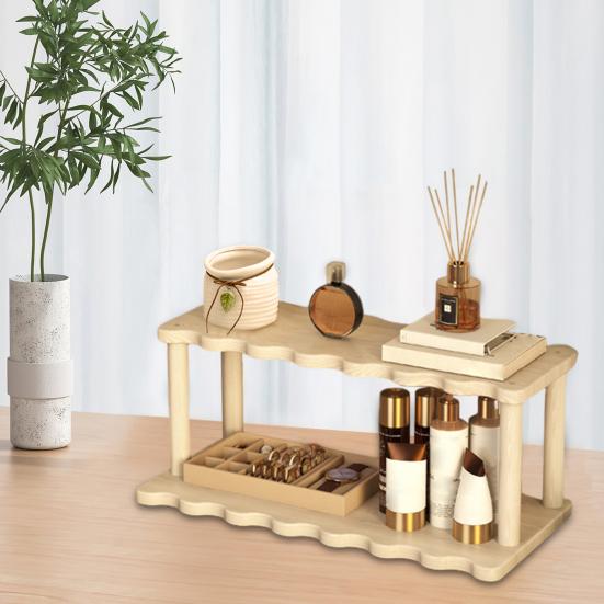 Двухъярусная полка для хранения, держатель для мелочей, высокая грузоподъемность, многоцелевой органайзер для ванной, кухни, рабочего стола