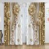 2 шт. Элегантная золотая цветочная штора для гостиной, домашний декор, карниз для окон, спальня, офис, кухня