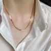 18K Gold Plated Flat Snake Chain Necklace for Women