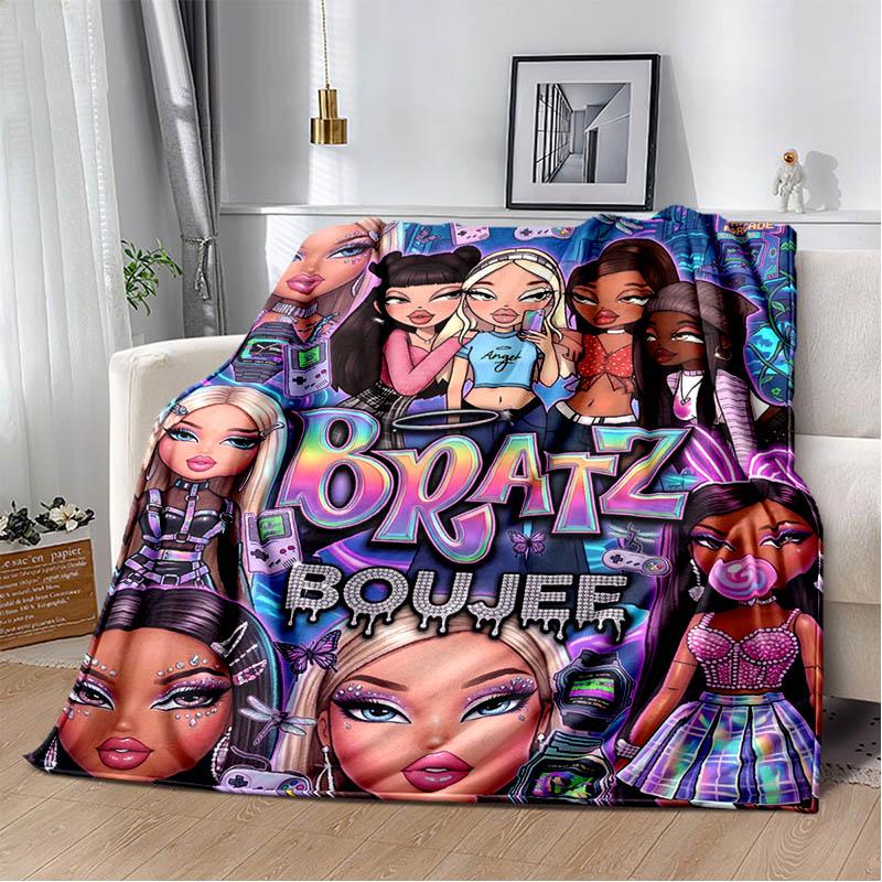 Bratz kawaii printed blanket Picnic blanket Warm blankets Outdoor Blanket Home bed linings blankets for beds Birthday Gift