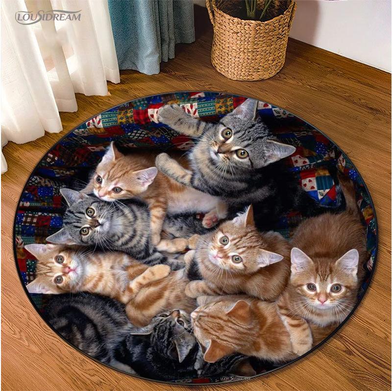 Милый Мультяшный Ковер Круглый Ковер для гостиной спальни стола Детская Игровая Нескользящий Коврик для пола Декор Tapete Peludo Alfombra